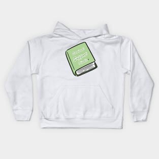 Emotional Support Kindle Green - Text On Closed Book Kids Hoodie